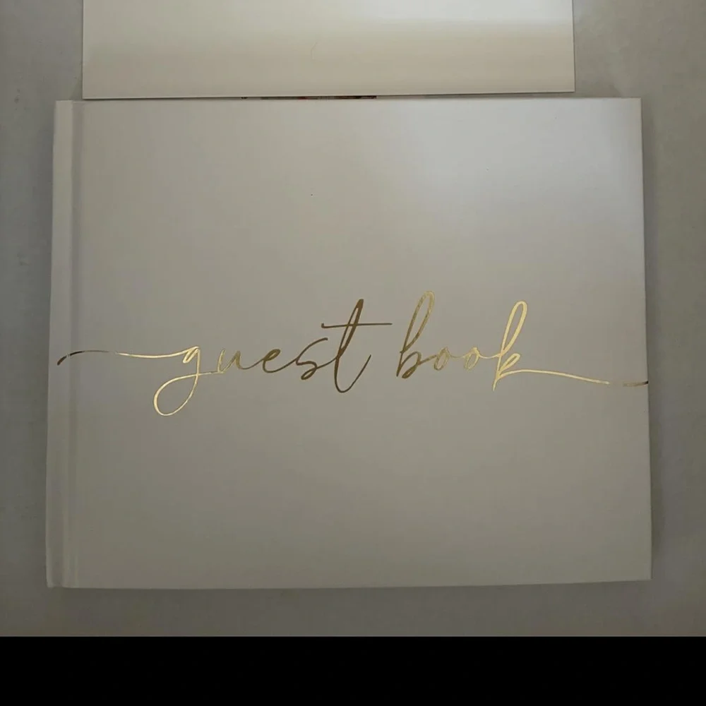 Guest Book White with Gold Pens